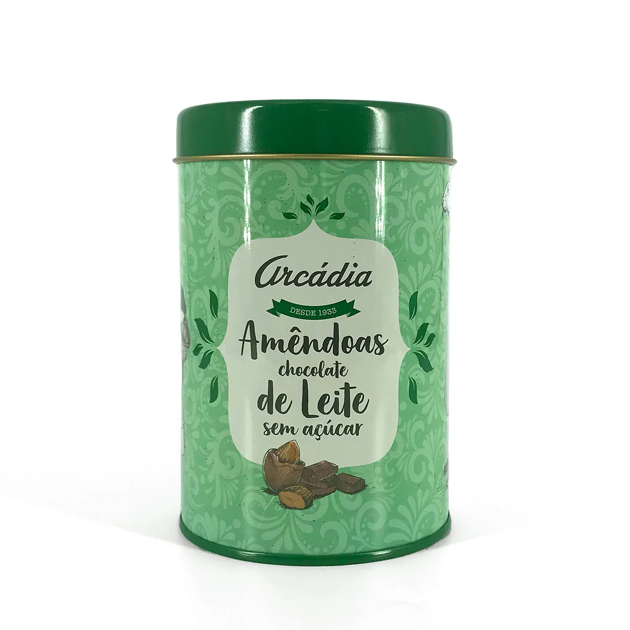 Lata de Amêndoas - Chocolate de Leite sem Açúcar